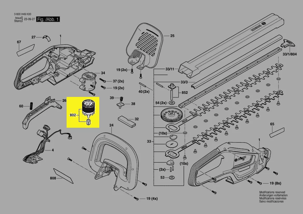 Moteur 18V réf. 1 607 000 E8A Bosch